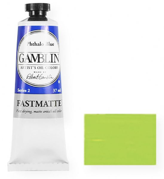 Gamblin F1100 Artists' Grade FastMatt Alkyd Oil Paint 37ml Cadmium Green; FastMatte colors give painters a palette of alkyd oil colors; Thin layers will be touch-dry and ready to be painted over in 24 hours; Ideal for underpainting, for plein air, and for any painter whose materials do not keep up with the pace of their painting; Colors dry to a matte surface with a beautiful tooth and a deep, soft luster; UPC 729911211007 (GAMBLINF1100 GAMBLIN-F1100 PAINTING)