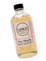 Gamblin G03508 Neo-Megilp 8 oz; Medium viscosity and medium dry; Gives body to paint and decreases viscosity while suspending and supporting paint in a soft, silky gel; This product can be used to produce a luminous Turner-like effect; Will not darken or brittle, and allows paint to be workable for hours; Shipping Weight 0.57 lb; Shipping Dimensions 2.25 x 2.25 x 5.5 in; UPC 729911035085 (GAMBLING03508 GAMBLIN-G03508 PAINTING) 