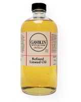 Gamblin G06016 Refined Linseed Oil 16oz; A naturally occuring vegetable oil pressed from American flax seeds; It is as light and pure as industrially produced linseed oil can be made; Use in moderation to thin oils or as an ingredient in traditional painting medium; Shipping Weight 1.58 lb; Shipping Dimensions 3.00 x 3.00 x 6.75 in; UPC 729911060162 (GAMBLING06016 GAMBLIN-G06016 MEDIUM PAINTING) 