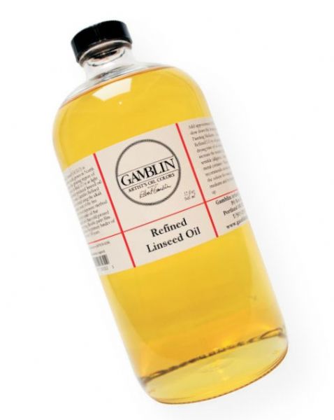 Gamblin G06032 Refined Linseed Oil 32 oz; A naturally occuring vegetable oil pressed from American flax seeds; It is as light and pure as industrially produced linseed oil can be made; Use in moderation to thin oils or as an ingredient in traditional painting medium; Shipping Weight 2.98 lb; Shipping Dimensions 3.5 x 3.5 x 8.25 in; UPC 729911060322 (GAMBLING06032 GAMBLIN-G06032 PAINTING)