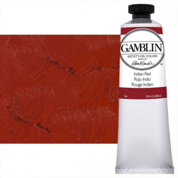 Gamblin G1330, Artists' Grade Oil Color 37ml Indian Red; Professional quality, alkyd oil colors with luscious working properties; No adulterants are used so each color retains the unique characteristics of the pigments, including tinting strength, transparency, and texture; Fast Matte colors give painters a palette of oil colors that dry to a matte surface in 18 hours; Dimensions 1.00