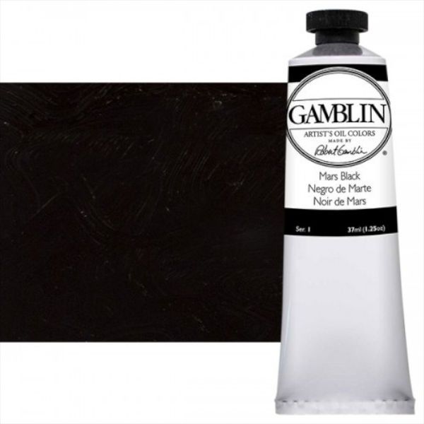 Gamblin G1430, Artists' Grade Oil Color 37ml Mars Black; Professional