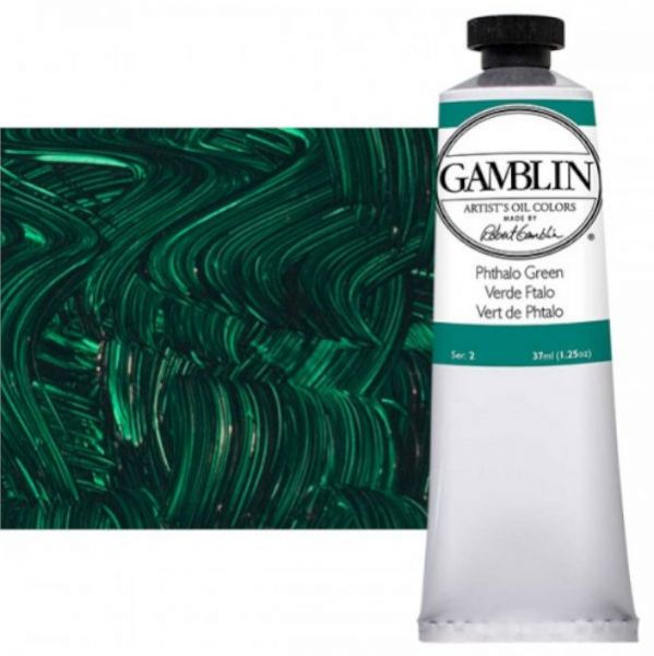 Gamblin G1540, Artists' Grade Oil Color 37ml Phthalo Green; Professional quality, alkyd oil colors with luscious working properties; No adulterants are used so each color retains the unique characteristics of the pigments, including tinting strength, transparency, and texture; Fast Matte colors give painters a palette of oil colors that dry to a matte surface in 18 hours; Dimensions 1.00