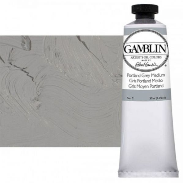 Gamblin G1552, Artists' Grade Oil Color 37ml Portland Grey Medium; Professional quality, alkyd oil colors with luscious working properties; No adulterants are used so each color retains the unique characteristics of the pigments, including tinting strength, transparency, and texture; Fast Matte colors give painters a palette of oil colors that dry to a matte surface in 18 hours; Dimensions 1.00