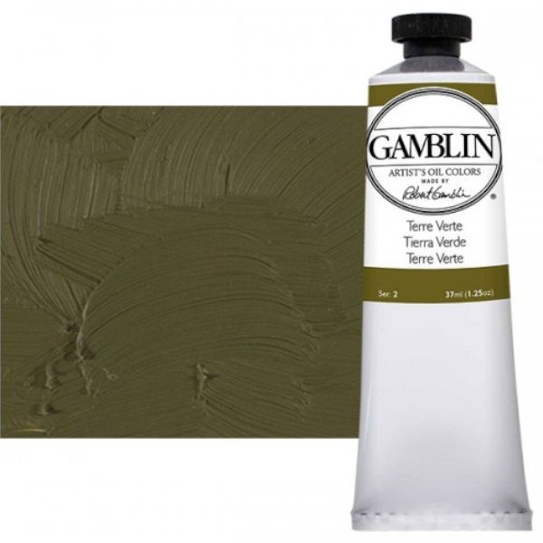 Gamblin G1675, Artists' Grade Oil Color 37ml Terre Verte; Professional quality, alkyd oil colors with luscious working properties; No adulterants are used so each color retains the unique characteristics of the pigments, including tinting strength, transparency, and texture; Fast Matte colors give painters a palette of oil colors that dry to a matte surface in 18 hours; Dimensions 1.00