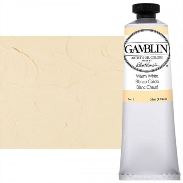 Gamblin G1805, Artists' Grade Oil Color 37ml Warm White; Professional quality, alkyd oil colors with luscious working properties; No adulterants are used so each color retains the unique characteristics of the pigments, including tinting strength, transparency, and texture; Fast Matte colors give painters a palette of oil colors that dry to a matte surface in 18 hours; Dimensions 1.5