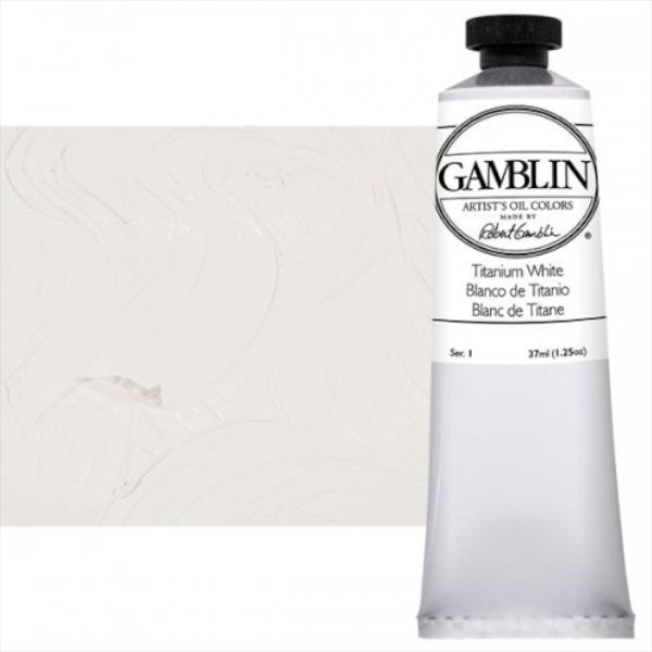 Gamblin G1810, Artists' Grade Oil Color 37ml Titanium White; Professional quality, alkyd oil colors with luscious working properties; No adulterants are used so each color retains the unique characteristics of the pigments, including tinting strength, transparency, and texture; Fast Matte colors give painters a palette of oil colors that dry to a matte surface in 18 hours; Dimensions 1.00