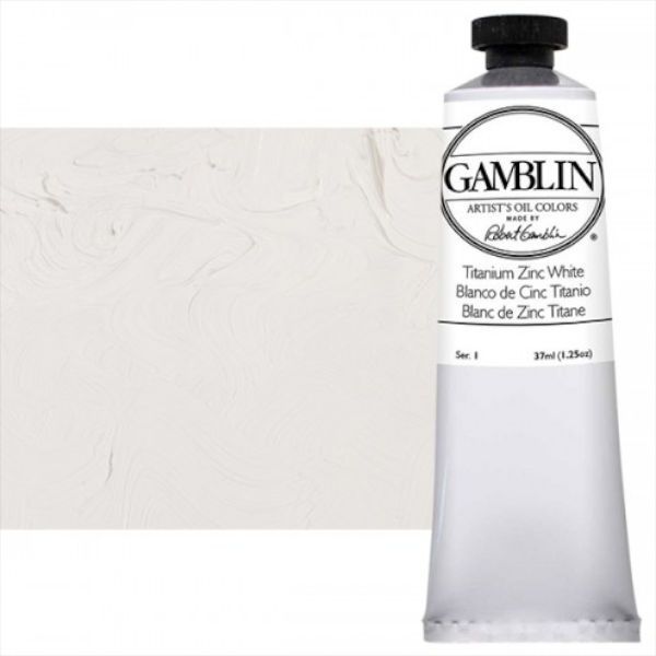 Gamblin G1820, Artists' Grade Oil Color 37ml Titanium Zinc White; Professional quality, alkyd oil colors with luscious working properties; No adulterants are used so each color retains the unique characteristics of the pigments, including tinting strength, transparency, and texture; Fast Matte colors give painters a palette of oil colors that dry to a matte surface in 18 hours; Dimensions 1.00