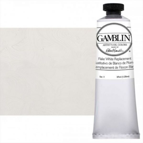 Gamblin G1825, Artists' Grade Oil Color 37ml Flake White; Professional quality, alkyd oil colors with luscious working properties; No adulterants are used so each color retains the unique characteristics of the pigments, including tinting strength, transparency, and texture; Fast Matte colors give painters a palette of oil colors that dry to a matte surface in 18 hours; Dimensions 1.00