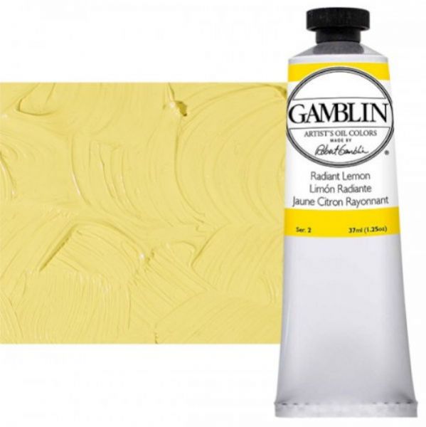 Gamblin G1850, Artists' Grade Oil Color 37ml Radiant Lemon; Professional quality, alkyd oil colors with luscious working properties; No adulterants are used so each color retains the unique characteristics of the pigments, including tinting strength, transparency, and texture; Fast Matte colors give painters a palette of oil colors that dry to a matte surface in 18 hours; Dimensions 1.00