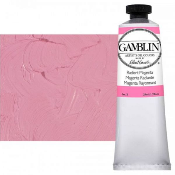 Gamblin G1865, Artists' Grade Oil Color 37ml Radiant Magenta; Professional quality, alkyd oil colors with luscious working properties; No adulterants are used so each color retains the unique characteristics of the pigments, including tinting strength, transparency, and texture; Fast Matte colors give painters a palette of oil colors that dry to a matte surface in 18 hours; Dimensions 1.00