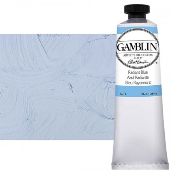 Gamblin G1875, Artists' Grade Oil Color 37ml Radiant Blue; Professional quality, alkyd oil colors with luscious working properties; No adulterants are used so each color retains the unique characteristics of the pigments, including tinting strength, transparency, and texture; Fast Matte colors give painters a palette of oil colors that dry to a matte surface in 18 hours; Dimensions 1.00