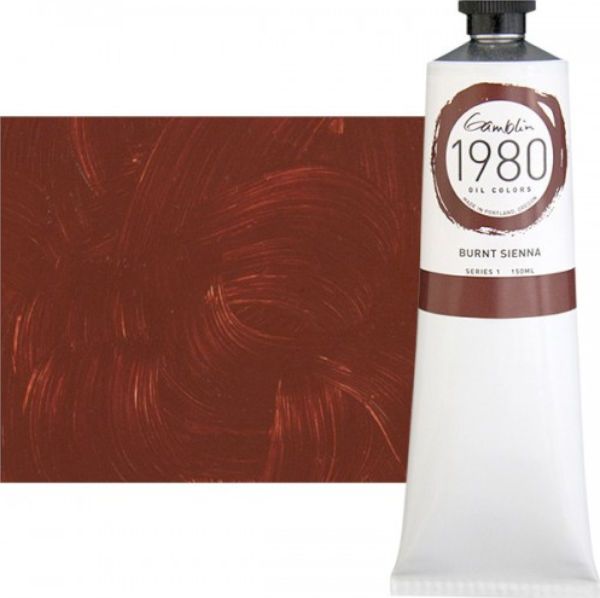 Gamblin G6060, 1980 Oil Color Paint Burnt Sienna 150ml; The Gamblin's 1980 Oil Colors paint are made with pure pigments, the finest refined linseed oil and real value; This line of student grade oil paint offers artists true colors and a smooth application; Instead of a homogenized texture or muddy color mixtures; Dimensions 6.5