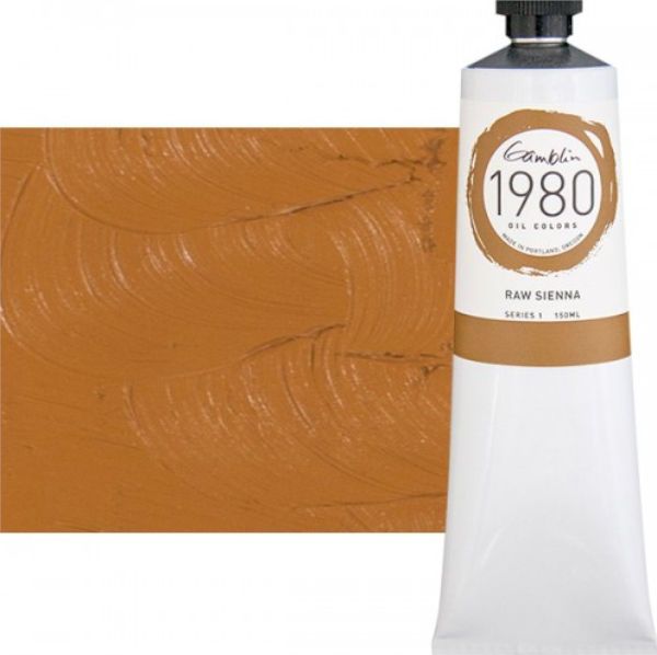 Gamblin G6610, 1980 Oil Color Paint Raw Sienna 150ml; The Gamblin's 1980 oil colors paint are made with pure pigments, the finest refined linseed oil and real value; This line of student grade oil paint offers artists true colors and a smooth application; Instead of a homogenized texture or muddy color mixtures; Dimensions 6.5