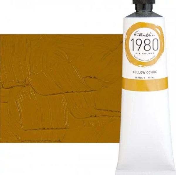 Gamblin G6780, 1980 Oil Color Paint Yellow Ochre 150ml; The Gamblin's 1980 oil colors paint are made with pure pigments, the finest refined linseed oil and real value; This line of student grade oil paint offers artists true colors and a smooth application; Instead of a homogenized texture or muddy color mixtures; Dimensions 6.5