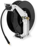 Gates 91069 Heavy-Duty Steel Air Hose Reel and 3/8" x 50ft Air Hose For Indoor Or Outdoor Use; Steel construction with dual supporting arms for sturdiness; Galvanized and powder coated for durability; Multi-position release ratchet; Includes 3/8" x 50ft Premium Hybrid Air Hose; Shipping Weight 29.5 lbs (GATES91069 910-69 91-069 WBB2442947 WBB-2442947) 