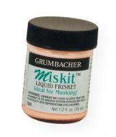 Grumbacher GB559 Miskit Miskit Liquid Frisket; Easily removable masking fluid with color indicator; Used for watercolor, photo retouching, and airbrushing; 35ml/1.2 fl oz; Shipping Weight 0.14 lb; Shipping Dimensions 1.5 x 1.5 x 2.12 in; UPC 014173356246 (GRUMBACHERGB559 GRUMBACHER-GB559 MISKIT-GB559 GB559 ARTWORK) 