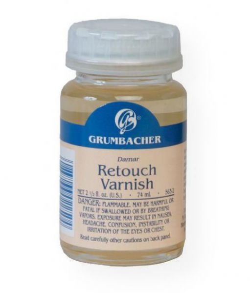 Grumbacher GB5632 Retouch Varnish 74ml; An excellent varnish for protecting oil paintings until sufficiently dry for final varnishing; Also brightens dull areas of oil paintings; 74ml/2.5 oz; Shipping Weight 0.19 lb; Shipping Dimensions 1.62 x 1.62 x 3.38 in; UPC 014173356260 (GRUMBACHERGB5632 GRUMBACHER-GB5632 GRUMBACHER/GB5632 ARTWORK CRAFTS)