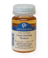 Grumbacher GB5872 Copal Painting Medium 74ml; A resinous painting medium for glazing and wet-in-wet techniques, made from highest grade synthetic alkyd resin, stand oil, and Grumtine; Facilitates thin fluid passages, as well as heavy impasto; Shipping Weight 1.00 lb; Shipping Dimensions 2.5 x 2.5 x 5.25 in; UPC 014173356529 (GRUMBACHERGB5872 GRUMBACHER-GB5872 GRUMBACHER/GB5872 ARTWORK PAINTING) 