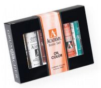 Grumbacher GBAOS0624 Academy Oil Paint 6-Color Set; Quality oil paint produced in the tradition of the old masters; The wide range of rich, vibrant colors has been popular with artists for generations; 24ml tubes in 6 colors: Alizarin Crimson, Cadmium Yellow Medium, Yellow Ochre, Ultramarine, Viridian, Burnt Sienna; Shipping Weight 0.52 lb; Shipping Dimensions 5.88 x 1.12 x 4.25 in; UPC 014173367006 (GRUMBACHERGBAOS0624 GRUMBACHER-GBAOS0624 ACADEMY-GBAOS0624 PAINTING) 