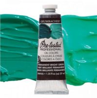 Grumbacher GBP093GB Pre-Tested Artists' Oil Color Paint 37ml Perm Bright Green; The Paint comes with rich, creamy texture combined with a wide range of vibrant colors; Each color is comprised of pure pigments and refined linseed oil, tested several times throughout the manufacturing process; The result is consistently smooth, brilliant color with excellent performance and permanence; Dimensions 3.25" x 1.25" x 4"; Weight 0.42 lbs; UPC 014173353085 (GRUMBACHER-GBP093GB PRE-TESTED-GBP093GB PAINT) 