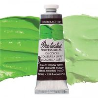 Grumbacher GBP210GB Pre-Tested Artists' Oil Color Paint 37ml Phthalo Yellow Green; The Paint comes with rich, creamy texture combined with a wide range of vibrant colors; Each color is comprised of pure pigments and refined linseed oil, tested several times throughout the manufacturing process; The result is consistently smooth, brilliant color with excellent performance and permanence; Dimensions 3.25" x 1.25" x 4"; Weight 0.42 lbs; UPC 014173353412 (GRUMBACHER-GBP210GB PRE-TESTED-GBP210GB PAIN 