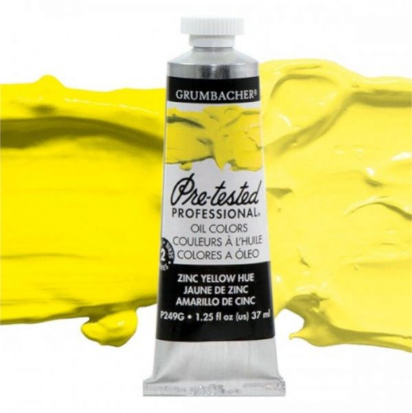Grumbacher GBP249GB Pre-Tested Artists' Oil Color Paint 37ml Zinc Yellow Hue; The Paint comes with rich, creamy texture combined with a wide range of vibrant colors; Each color is comprised of pure pigments and refined linseed oil, tested several times throughout the manufacturing process; The result is consistently smooth, brilliant color with excellent performance and permanence; Dimensions 3.25