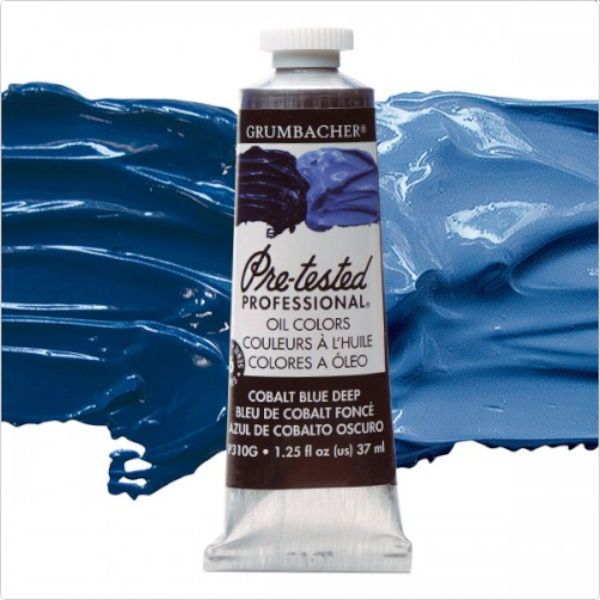 Grumbacher GBP310GB Pre Tested Artists' Oil Color Paint 37ml Cobalt Blue Deep; Paint comes with rich, creamy texture combined with a wide range of vibrant colors; Each color is comprised of pure pigments and refined linseed oil, tested several times throughout the manufacturing process; The result is consistently smooth, brilliant color with excellent performance and permanence; Dimensions 3.25