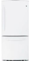 GE General Electric GBSC0HBXWW Bottom-Freezer Refrigerator, 20.3 Cu. Ft. Total, 14.1 Cu. Ft. Fresh Food, 6.2 Cu. Ft. Freezer, Upfront Temperature Controls, 3 Glass Cabinet Shelves, 2 Split, 1 Full-Width Adjustable Shelves, 2 Clear Vegetable/Fruit Crispers, Clear Snack Drawer, Dual BrightSpace Interior Lighting, 2 Ice 'N Easy Trays, 1 Full-Width Full Slide-Out Wire Baskets, White Color (GBSC0HBXWW GBSC0HBX-WW GBSC0HBX WW GBSC0HBX GBSC-0HBX GBSC 0HBX) 