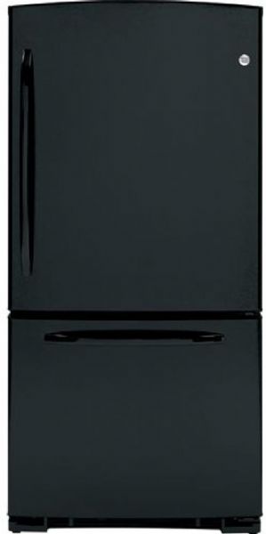 GE General Electric GBSC3HBXBB Bottom-Freezer Refrigerator, 23.2 cu. ft. Total, 16.3 cu. ft. Fresh Food, 6.9 cu. ft. Freezer, 3 Glass Cabinet Shelves, 2 Split, 1 Full-Width Cabinet Shelves - Adjustable, 2 Adjustable Humidity Vegetable/Fruit Crispers, 1 Full-Width Fixed Door Bins, Dual BrightSpace Interior Lighting, Deluxe Quiet Design, 2 Ice 'n Easy Trays, 1 Full-Width Full Slide-Out Wire Baskets, 1 Wire Compartment Shelves, Black Color (GBSC3-HBXBB GBSC3 HBXBB GBSC3HBX-BB GBSC3HBX BB)