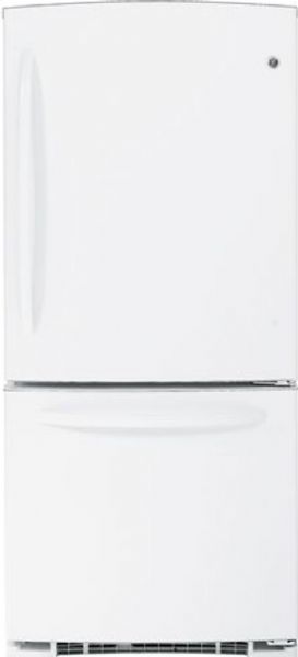 GE General Electric GBSC3HBXWW Bottom-Freezer Refrigerator, 23.2 cu. ft. Total, 16.3 cu. ft. Fresh Food, 6.9 cu. ft. Freezer, 3 Glass Cabinet Shelves, 2 Split, 1 Full-Width Cabinet Shelves - Adjustable, 2 Adjustable Humidity Vegetable/Fruit Crispers, 1 Full-Width Fixed Door Bins, Dual BrightSpace Interior Lighting, Deluxe Quiet Design, 2 Ice 'n Easy Trays, 1 Full-Width Full Slide-Out Wire Baskets, 1 Wire Compartment Shelves, White Color (GBSC3-HBXWW GBSC3 HBXWW GBSC3HBX-WW GBSC3HBX WW)