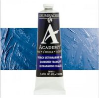 Grumbacher GBT07611 Academy Oil Paint, 150 ml, French Ultramarine Blue; Quality oil paint produced in the tradition of the old masters; Features an ASTM lightfast; The wide range of rich, vibrant colors has been popular with artists for generations; 150ml tube; Transparency rating: T=transparent; Dimensions 2.00" x 2.00" x 6.00"; Weight 0.42 lbs; UPC 014173353788 (GRUMBACHER-GBT07611 ACADEMY-GBT07611 GBT07611 OIL-PAINT) 