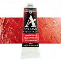 Grumbacher GBT09511 Academy Oil Paint, 150 ml, Grumbacher Red; Quality oil paint produced in the tradition of the old masters; Features an ASTM lightfast; The wide range of rich, vibrant colors has been popular with artists for generations; 150ml tube; Transparency rating: T=transparent; Dimensions 2.00" x 2.00" x 6.00"; Weight 0.42 lbs; UPC 014173353801 (GRUMBACHER-GBT09511 ACADEMY-GBT09511 GBT09511 OIL-PAINT) 
