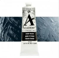Grumbacher GBT11511 Academy Oil Paint, 150 ml, Ivory Black; Quality oil paint produced in the tradition of the old masters; Features an ASTM lightfast; The wide range of rich, vibrant colors has been popular with artists for generations; 150ml tube; Transparency rating: T=transparent; Dimensions 2.00" x 2.00" x 6.00"; Weight 0.42 lbs; UPC 014173353849 (GRUMBACHER-GBT11511 ACADEMY-GBT11511 GBT11511 OIL-PAINT) 