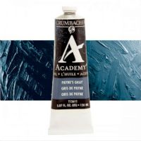 Grumbacher GBT15611 Academy Oil Paint, 150 ml, Payne's Gray; Quality oil paint produced in the tradition of the old masters; Features an ASTM lightfast; The wide range of rich, vibrant colors has been popular with artists for generations; 150ml tube; Transparency rating: T=transparent; Dimensions 2.00" x 2.00" x 6.00"; Weight 0.42 lbs; UPC 014173353887 (GRUMBACHER-GBT15611 ACADEMY-GBT15611 GBT15611 OIL-PAINT) 