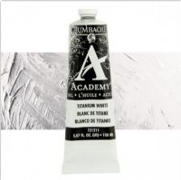 Grumbacher GBT21211 Academy Oil Paint, 150 ml, Titanium White; Quality oil paint produced in the tradition of the old masters; Features an ASTM lightfast; The wide range of rich, vibrant colors has been popular with artists for generations; 150ml tube; Transparency rating: T=transparent; Dimensions 2.00" x 2.00" x 6.00"; Weight 0.42 lbs; UPC 014173354013 (GRUMBACHER-GBT21211 ACADEMY-GBT21211 GBT21211 OIL-PAINT) 