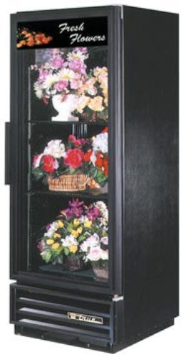 True GDM-12FC Floral Case 12 cu. Ft - 1 Door, 300 series stainless steel floor, Baffled airflow supports blossoms and keeps correct temperature and humidity, Refrigeration system factory balanced using enviromentally friendly 134A refrigerant - holds 35F, Triple pane thermal glass (GDM12FC GDM-12FC) 