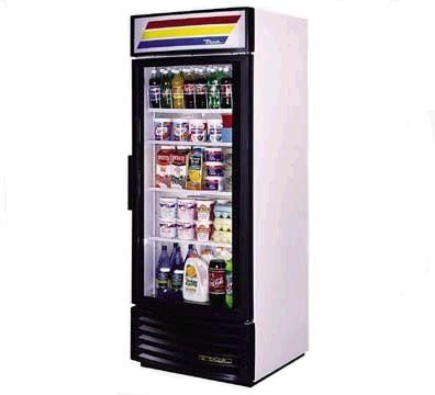 True GDM-26RF Radius Front Merchandiser, One-Section, 26 cu. ft., 4 shelves, laminated vinyl exterior, white interior with 300 series stainless steel floor (GDM26RF, GDM-26-RF, GDM26-RF, GDM-26-R-F)