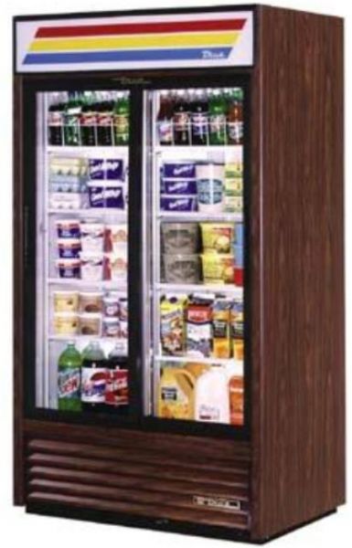True GDM-37 Slide Glass Door Refrigerator Merchandiser, Two Section, 33 Cu.Ft, 8 Adjustable shelves hold up to 250 lbs. each (GDM 37 GDM37)