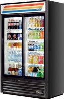 True GDM-41-LD Slide Glass Door Merchandiser Refrigerator LED, 6.2 Amps, 41 Cubic Feet, Glass Door Type, 1/3 Horsepower, 60 Hz., 2 Number of Doors, Sliding Opening Style, 1 Phase,  8 Shelves, Floor Model Spatial Orientation, Bottom Compressor Location , Durable, non-peel or chip, laminated vinyl exterior, Energy efficient thermal glass doors on front of refrigerator, NSF approved aluminum with stainless steel floors (GDM41LD GDM-41-LD GDM 41 LD) 