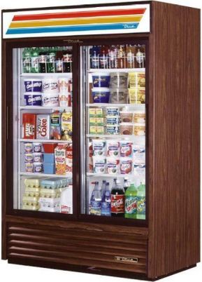 True GDM-47 Slide Door Refrigerator, Glass Door Merchandiser, 47 Cu.Ft. Capacity, 2 Doors, 8 Shelves, Refrigeration System Holds 33F to 38F (.5C to 3.3C), Self closing doors, Evaporator is epoxy coated to eliminate the potential of corrosion (GDM47 GDM 47 GD-M47)
