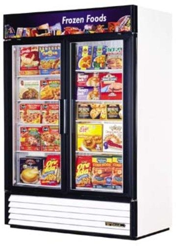 True GDM-49F-RC Remote Glass Door Freezer, 49 Cu.Ft., 2 Swing Doors, 8 Shelves, Oversized aluminum fin, copper tube condenser, sized for high ambient temperature, Remote Condenser not included (GDM49FRC GDM-49FRC GDM49F-RC GDM-49FR GDM-49F GDM49F GDM49)