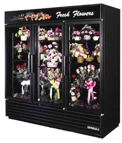 True GDM-72FC Glass Door Merchandiser: Floral Case, 72 Cu. Ft. Refrigerator/Floral; Doors: 3 swing; Cu.Ft.: 72; Shelves: 6; HP: 1/2; Amps: 12.0 (GDM-72, GDM72FC, 72FC)