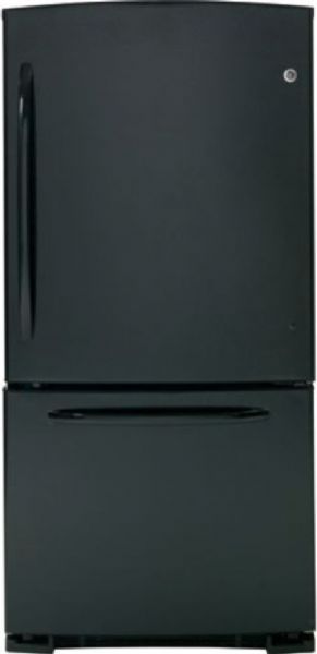 GE General Electric GDSC3KCYBB Bottom Freezer Refrigerator, 22.7 cu. ft. Total Capacity, 16.3 cu. ft. Fresh Food Capacity, 6.5 cu. ft. Freezer Capacity, Electronic Upfront Temperature Controls, 4 Glass Cabinet Shelves, 4 Split Cabinet Shelves - Adjustable, 4 Cabinet Shelves - Spillproof, 2 Adjustable Humidity Crisper Drawers, Clear Snack Drawer, 1 Snugger Clip, Deluxe Quiet Design, Black Color (GDSC3KCYBB GDSC3KCY-BB GDSC3KCY BB GDSC3KCY GDSC-3KCY GDSC 3KCY)