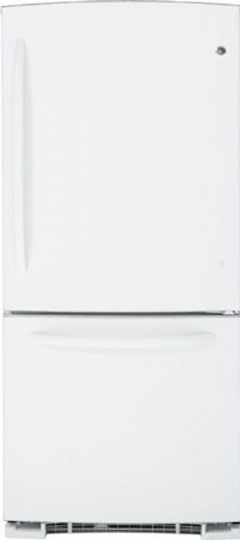 GE General Electric GDSC3KCYWW Bottom Freezer Refrigerator, 22.7 cu. ft. Total Capacity, 16.3 cu. ft. Fresh Food Capacity, 6.5 cu. ft. Freezer Capacity, Electronic Upfront Temperature Controls, 4 Glass Cabinet Shelves, 4 Split Cabinet Shelves - Adjustable, 4 Cabinet Shelves - Spillproof, 2 Adjustable Humidity Crisper Drawers, Clear Snack Drawer, 1 Snugger Clip, Deluxe Quiet Design, White Color (GDSC3KCYWW GDSC3KCY-WW GDSC3KCY WW GDSC3KCY GDSC-3KCY GDSC 3KCY)
