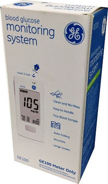 General Electric GE100 Blood Glucose Monitor; Compatible only with CH-456 Blood Pressure Monitor; Provides a power source and eliminates the need for batteries; Use in any outlet; Weight 0.5 Lbs; UPC 883489000781 (GE100 GE 100)
