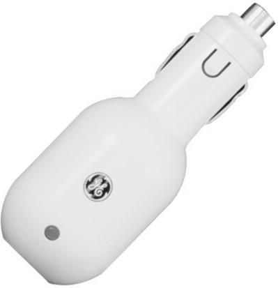 GE General Electric 97574 USB Car Charger for Devices with USB Charging Ports, White; Perfect for USB-enabled PDAs, MP3 Players, Mobile Phones and more; Compatible with mobile device with standard USB plug, UPC 030878975742 (GE97574 GE-97574 97-574 975-74) 