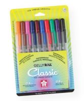Gelly Roll 37460 Medium Point Gel Pen 10-Pack; Pens use a 0.8mm ball and write in a medium 0.4mm line; Archival quality ink is waterproof and fade resistant; No smears, feathers, or bleed-through on most papers; Ice cream smooth!; Set includes 10 pens: Black, Blue, Red, Green, Brown, Purple, Orange, Royal Blue, Pink, Burgundy; Colors subject to change; Shipping Weight 0.31 lb; Shipping Dimensions 7.5 x 3.25 x 0.5 in; UPC 053482374602 (GELLYROLL37460 GELLYROLL-37460 ARTWORK DRAWING) 