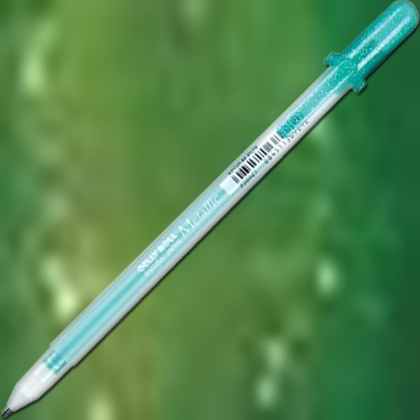 Gelly Roll 38921 Gel Pen, Water/Fade Proof, 1.0mm, Med. Line, Metallic Green; Improved metallic colors write on light and dark papers, as well as glossy and matte surfaces; Archival-quality ink is waterproof, chemical-proof, and fade-resistant; Will not smear or feather when dry; Use for notes, invitations, greeting cards, scrapbooking, rubberstamping, embellishing, and more; UPC 084511389212 (GELLYROLL38921 GELLY ROLL 38921 ALVIN GEL PEN 1.0MM METALLIC GREEN)