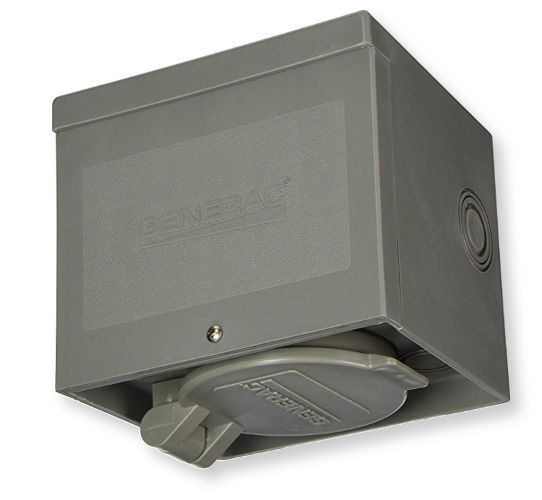 Generac 6341 Fifty-Amp 120 or 240-Volt Raintight Non-Metalic Power Inlet Box with Twistlock connection CS6365 with Spring-Loaded Flip Lid; 12000 Watts; UPC 696471063417 (GENERAC6341 GENERAC-6341 GENERAC-63-41  GENERAC 63 41 GENERAC 6341  GENERAC/6341)